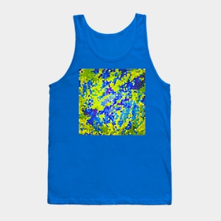 Yellow and Blue Abstract with Stained Glass Effect Tank Top